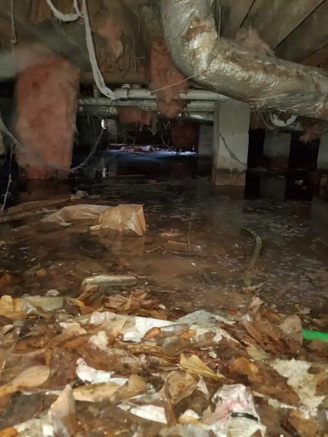 Crawl space flood assessment for Commercial Water Damage Restoration in West Bridgewater